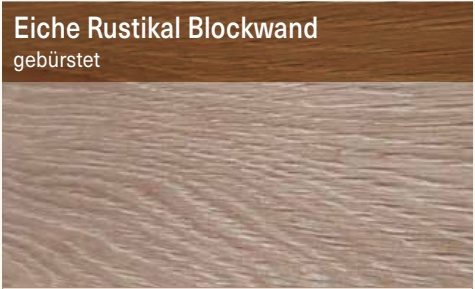 Eiche Rustikal Blockwand, gebürstet